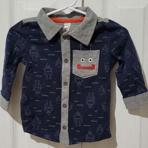Petit lem sz 9 month robot shirt